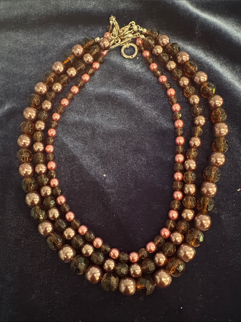 Premier Designs Multi-Strand Brown and Pink Beaded Necklace